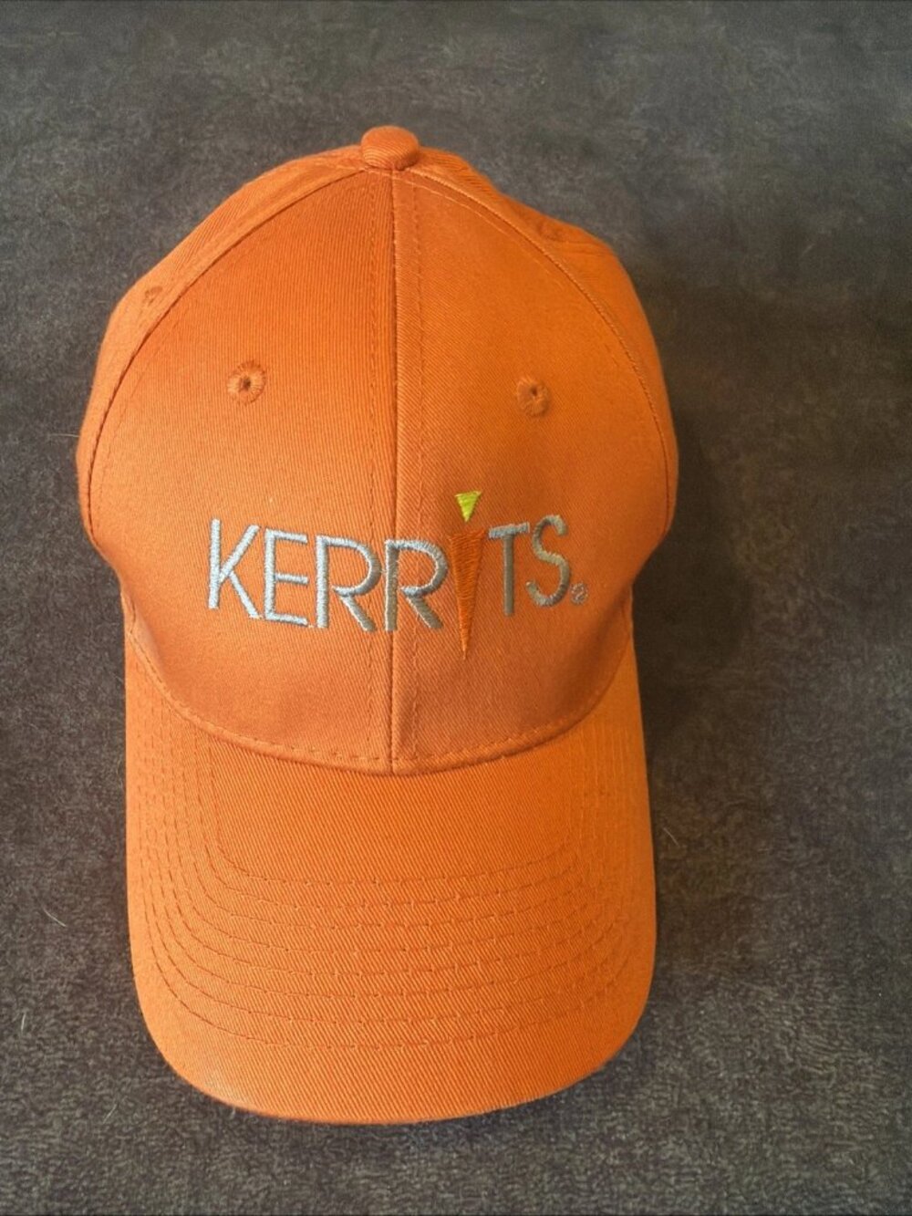 KERRITS Embroidered Port & Company Baseball Cap Orange Strapback Cotton Hat